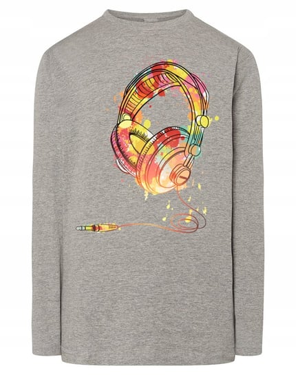 Longsleeve kolorowy nadruk muzyka SŁUCHAWKI r.S Inna marka