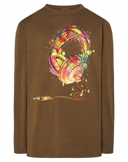Longsleeve kolorowy nadruk muzyka SŁUCHAWKI r.XL Inna marka