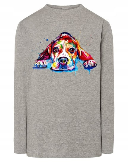 Longsleeve kolorowy nadruk pies Beagle r.L Inna marka