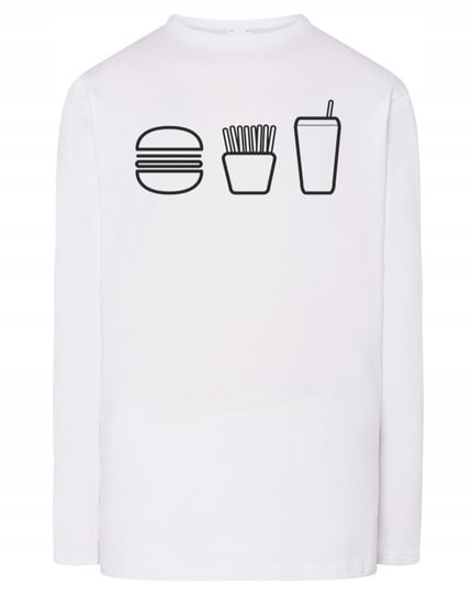Longsleeve męski nadruk Burger FAST FOOD r.4XL Inna marka