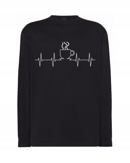 Longsleeve męski nadruk EKG bicie KAWA r.S Inna marka