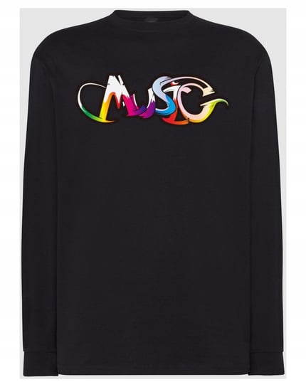 Longsleeve męski nadruk napis Music Muzyka r.4XL Inna marka