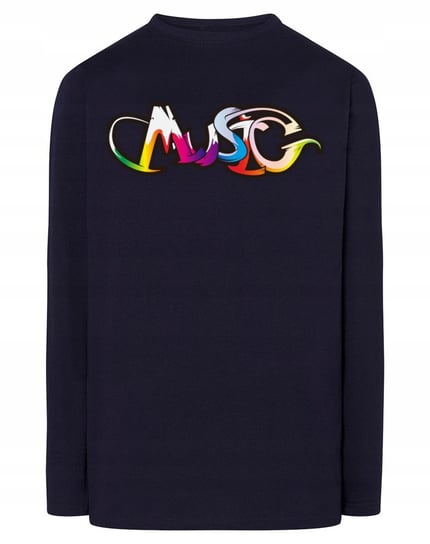 Longsleeve męski nadruk napis Music Muzyka r.S Inna marka