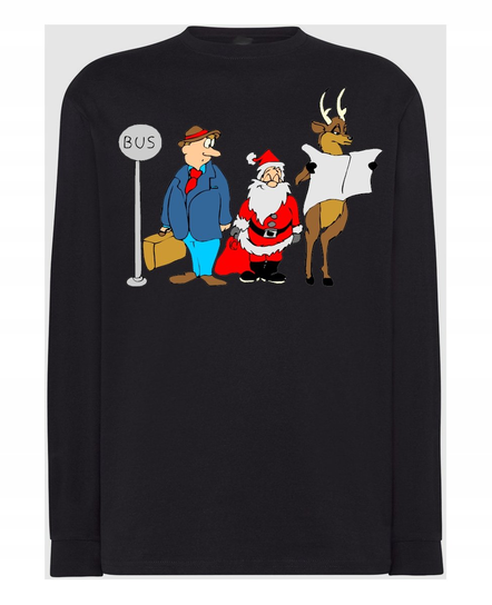 Longsleeve męski nadruk Śmieszny Mikołaj Rozm.M Inna marka