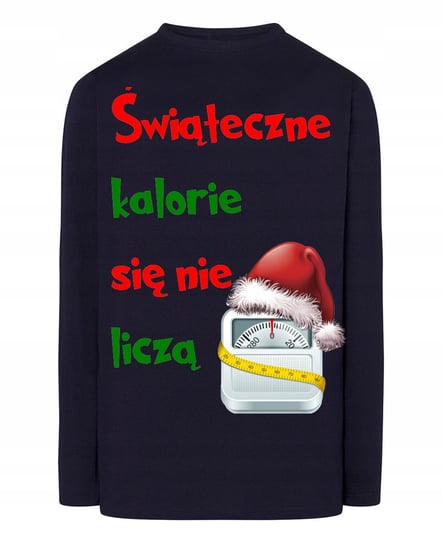 Longsleeve świąteczny nadruk świąteczne kalorie się nie liczą r.M Inna marka