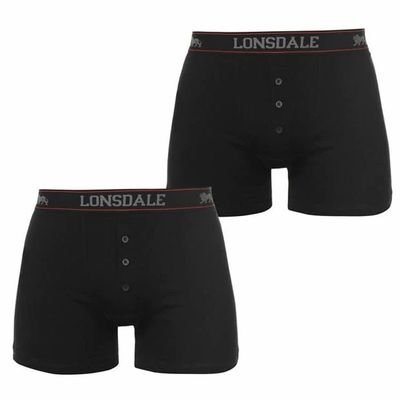 Lonsdale 2 sztuki, bokserki męskie, czarne, Rozmiar XS Lonsdale