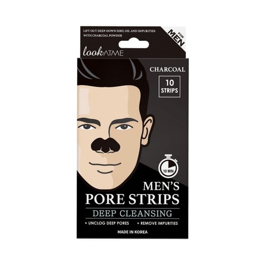 Look At Me, Men’s Pore Strips Charcoal, Oczyszczające paski na nos dla mężczyzn Look At Me