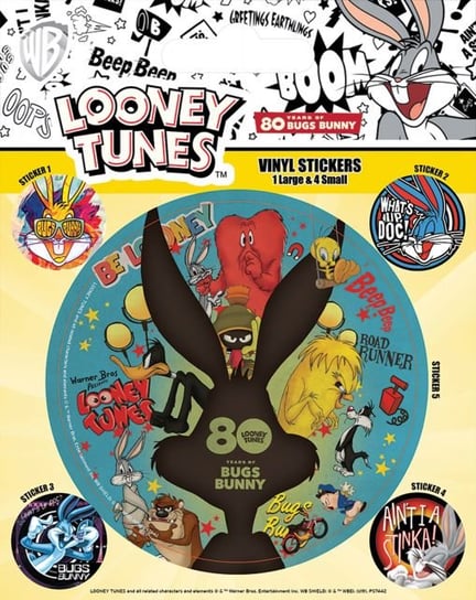 Looney Tunes Królik Bugs 80th Anniversary - naklejki 10x12,5 cm LOONEY TUNES
