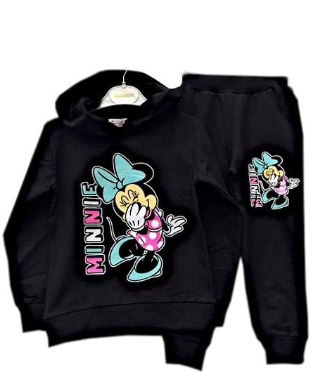 Lore Kids, Dres Dziecięcy Myszka Minnie Czarny Spodnie Bluza z kapturem Lore Kids