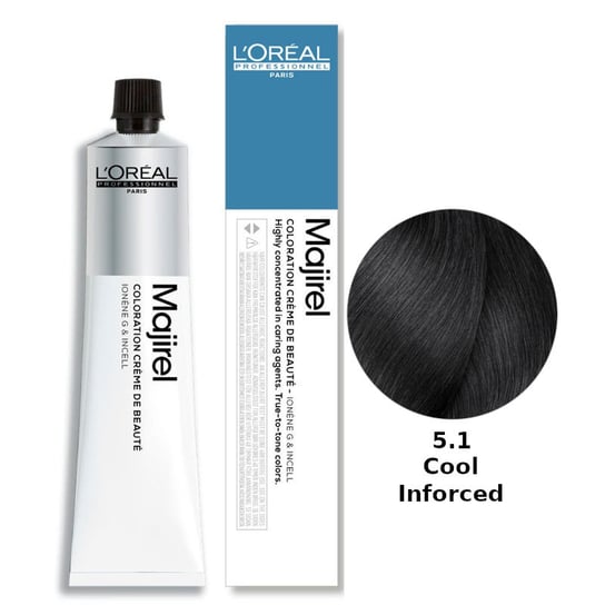Loreal Majirel Cool Inforced, Ochładzająca kolor trwała farba do włosów - kolor 5.1, 50 ml L'Oréal Professionnel