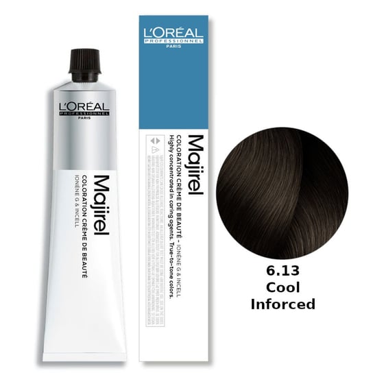 Loreal Majirel Cool Inforced, Ochładzająca kolor trwała farba do włosów - kolor 6.13, 50 ml L'Oréal Professionnel