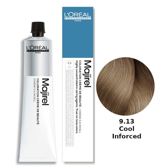 Loreal Majirel Cool Inforced, Ochładzająca kolor trwała farba do włosów - kolor 9.13, 50 ml L'Oréal Professionnel