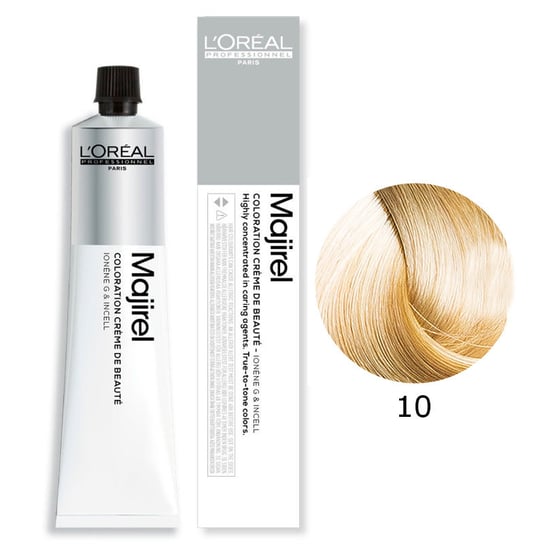 Loreal Majirel, Trwała farba do włosów - kolor 10 bardzo bardzo jasny blond, 50 ml L'Oréal Professionnel