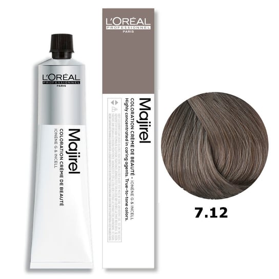 Loreal Majirel, Trwała farba do włosów - kolor 7.12 blond popielato-opalizujący, 50 ml L'Oréal Professionnel