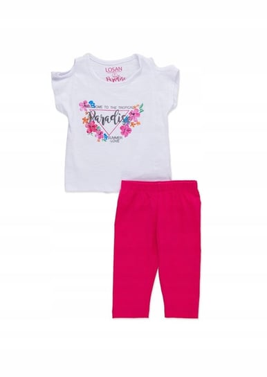 Losan, Komplet: bluzka i legginsy, różowy, rozmiar 98 Losan