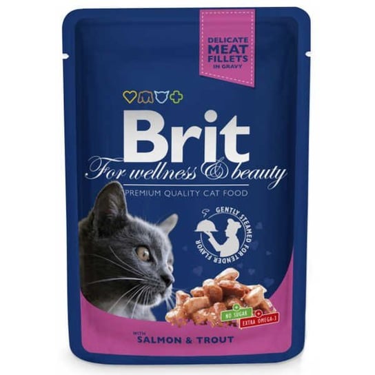 Łosoś z pstrągiem BRIT Cat For Wellness & Beauty, 100 g Brit