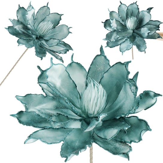 Lotos sztuczna gałązka kwiat dekoracja do domu turkusowy Springos