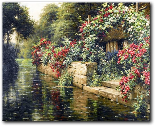 Louis Aston Knight, wiejski ogród nad rzeką - PR07080 PRINTORAMA