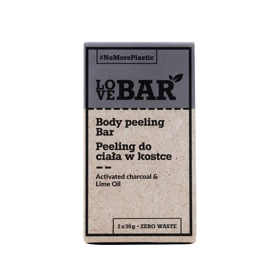 Love Bar Body peeling bar peeling do ciała w kostce węgiel aktywny & limonka 2x30g 60g Love Bar