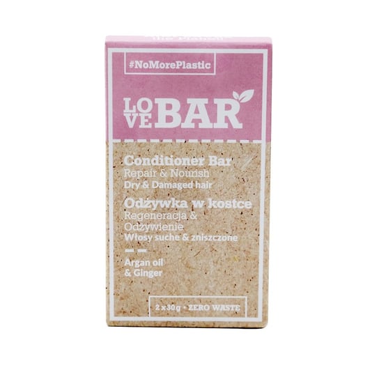 Love Bar Conditioner Bar odżywka w kostce do włosów suchych i zniszczonych Olej Arganowy & Imbir 2x30g Love Bar