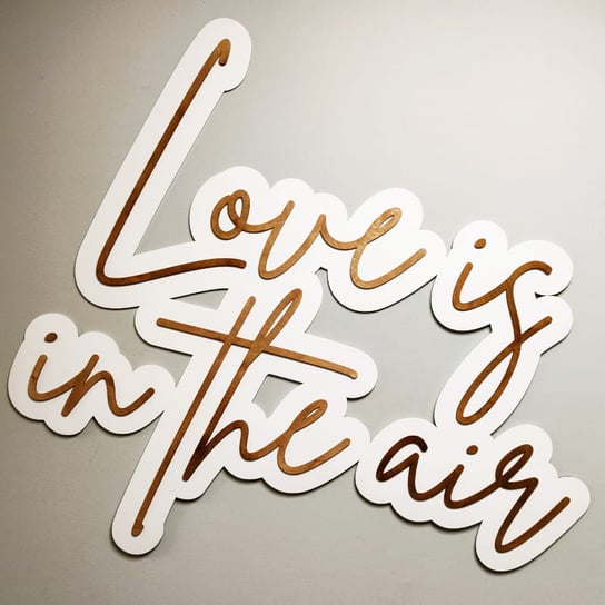 Love is in the air - drewniany napis z efektem 3D, ozdoba na ścianę, szerokość: 50cm Inna marka