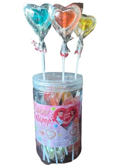 Love Lollipop, lizaki owocowe w kształcie serca, 30 sztuk Jelly Belly