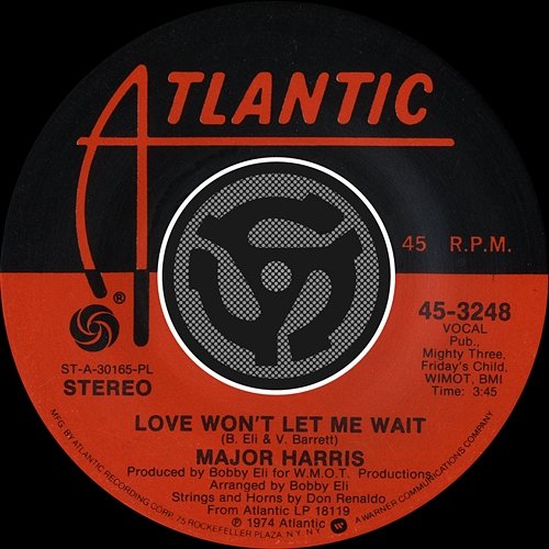 Love Won't Let Me Wait / After Loving You [Digital 45] Major Harris