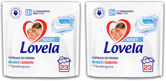 Lovela Baby, Zestaw Hipoalergiczne Kapsułki do Prania dla Dzieci 2 x 23= 46szt LOVELA