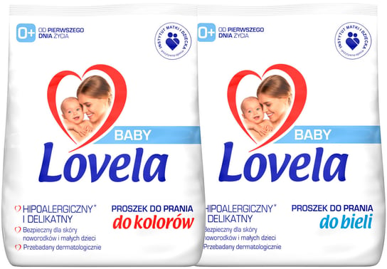 Lovela Baby, Zestaw Proszek dla Dzieci do Prania Białego i Kolor 26pr 2,6kg LOVELA