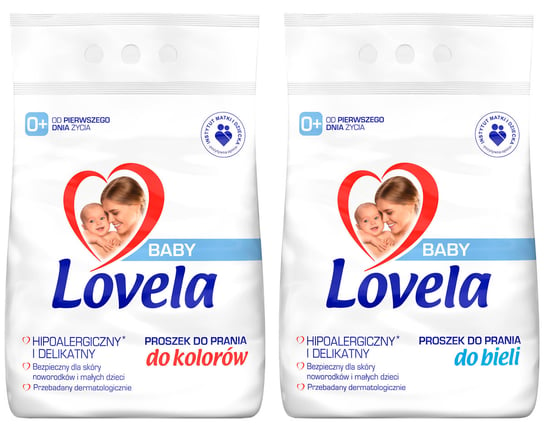 Lovela Baby, Zestaw Proszek dla Dzieci do Prania Białego i Kolor 54pr 5,4kg LOVELA