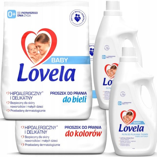 Lovela Baby, Zestaw Proszek Kolor Biel 5,4 Kg + 2X Płyn LOVELA