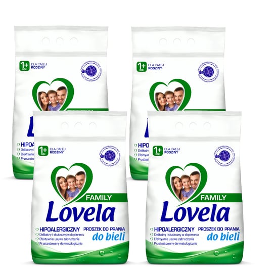 Lovela Family, Zestaw Proszek do Prania Bieli 112pr 4 x 2,1kg LOVELA