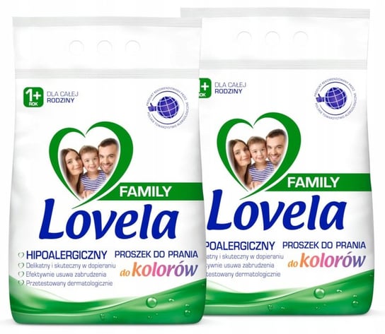 Lovela Family, Zestaw Proszek Do Prania Kolor 2 x 2,1 kg (56 Prań) LOVELA