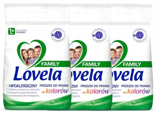 Lovela Family, Zestaw Proszek Do Prania Kolor 3 x 2,1 kg (84 Prania) LOVELA