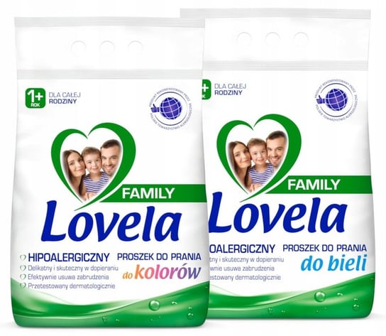 Lovela Family, Zestaw Proszek Prania Kolor Biel 2 x 2,1 kg (56 Prań) LOVELA