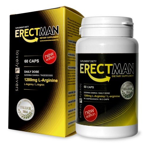 Lovely Lovers Erectman, Wzmocniona erekcja i potencja u mężczyzn suplement diety, 60 kapsułek Lovely Lovers
