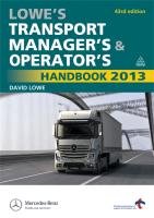 Lowe's Transport Manager's and Operator's Handbook Lowe David