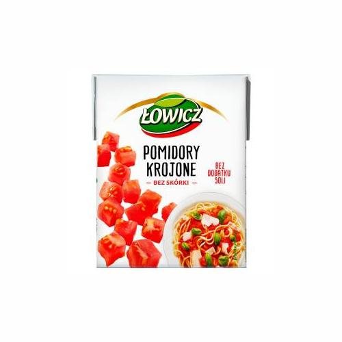 Łowicz pomidory bez skórki krojone 390g Łowicz