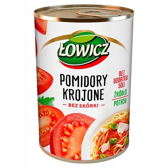 Łowicz Pomidory krojone bez skórki 400g Łowicz