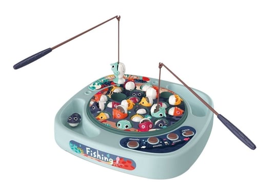 ŁOWIENIE RYBEK gra rodzinna rybki z akcesoriami niebieska | wędki | obrotowa podstawa | gra zręcznościowa ikonka