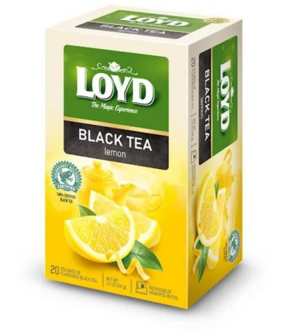 Loyd, Herbata czarna, o smaku cytryny, 20 torebek Loyd Tea