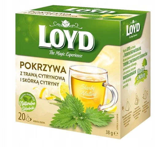 LOYD Pokrzywa z trawą cytrynową i skórką cytryny - 20 torebek Loyd Tea