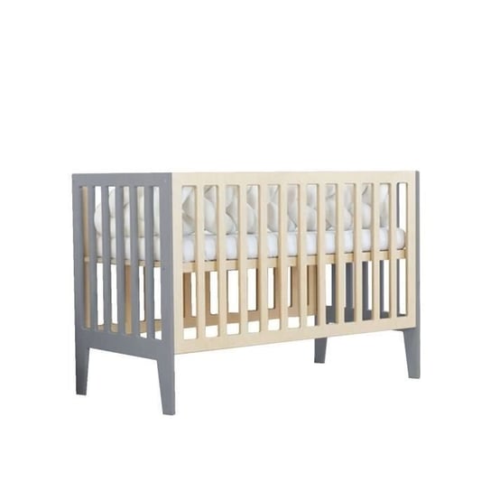 Łóżeczko dziecięce KIPPY ewoluujące 60 x 120 szare i naturalne - OGÓLNE - Drewno - Regulowana wysokość - Materac nie jest wliczony w cenę Inna marka