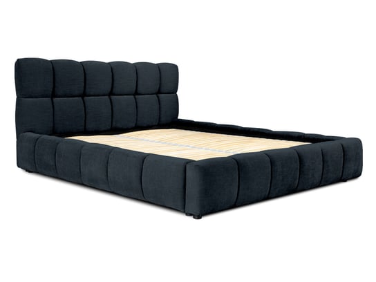 Łóżko 140x200 tapicerowane czarne z pojemnikiem BELMONT Meble Doktór