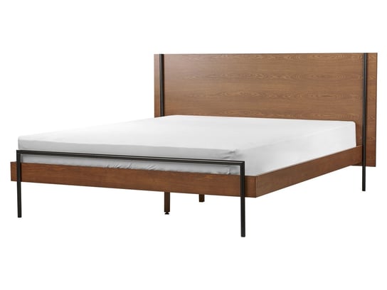 Łóżko 160 x 200 cm ciemne drewno LIBERMONT Beliani