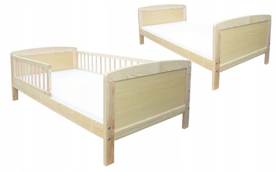 Łóżko 160X70 Sosna Dla Dziecka 3W1 Stelaż + Barierki + Materac Inna marka