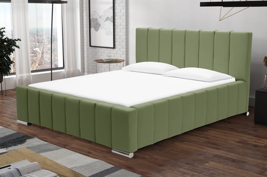 Łóżko 180x200 tapicerowane materac + pojemnik Zielony wygodniej.pl