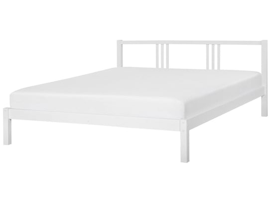 Łóżko białe, drewniane, Beliani Vannes, 187x209 cm Beliani