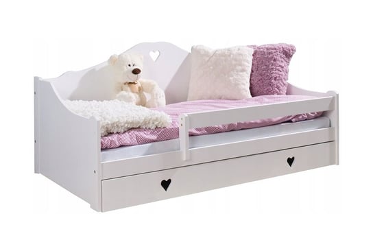 Łóżko białe, dzieciece LULU Zosia, z materacem, 200x90 cm LULU