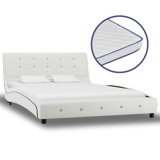 Łóżko białe, VidaXL, z materacem Memory, 120x200 cm vidaXL